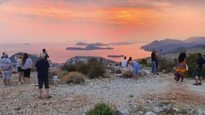 Sunset and Elaphite Islands